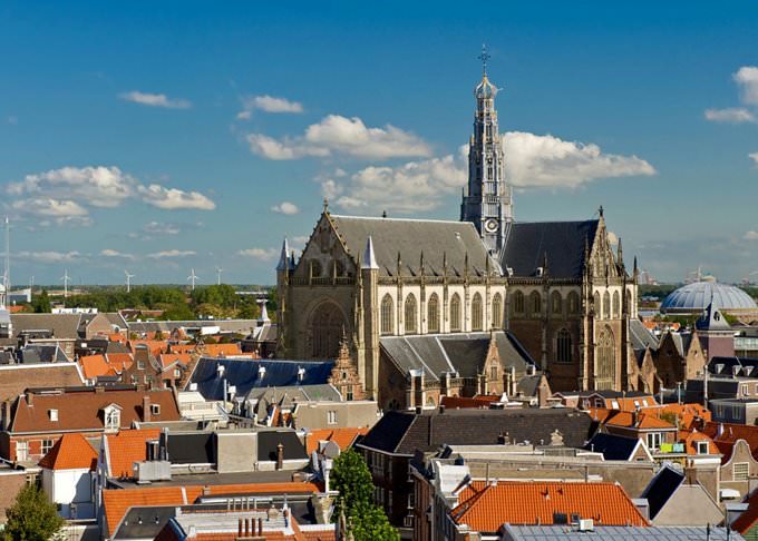 great church towering over haarlem great church towering over haarlem