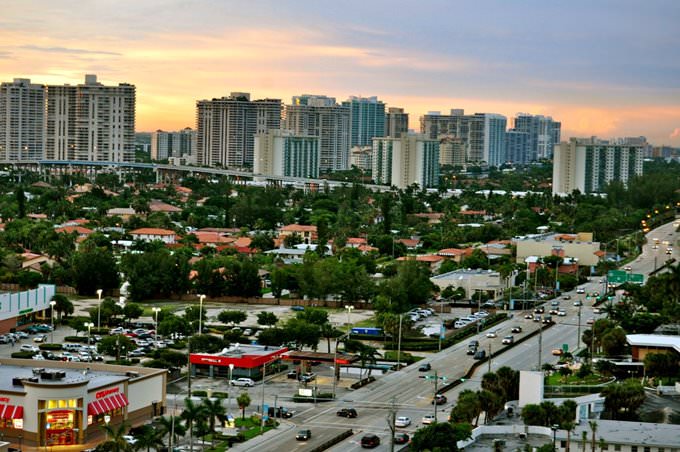 Sunset over Miami Sunset over Miami
