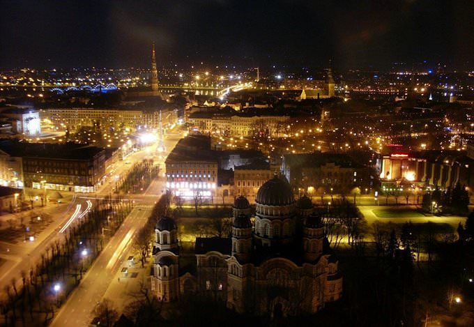 Riga at night time Riga at night time