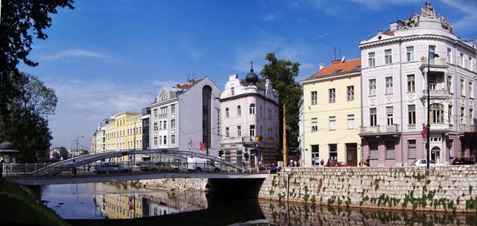 Sarajevo riverside panorama Sarajevo riverside panorama