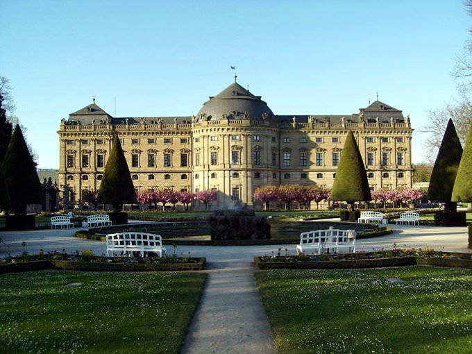 Residenz with Court Gardens in Spring Residenz with Court Gardens in Spring